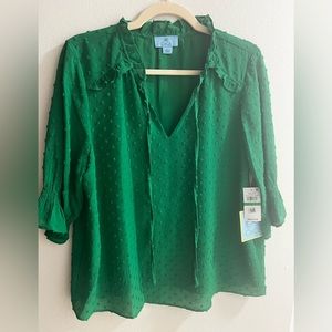 CeCe women’s green blouse in size large